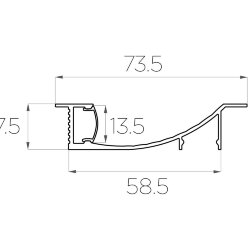 Профиль встраиваемый декоративный LC-PVD-7016-2 Anod