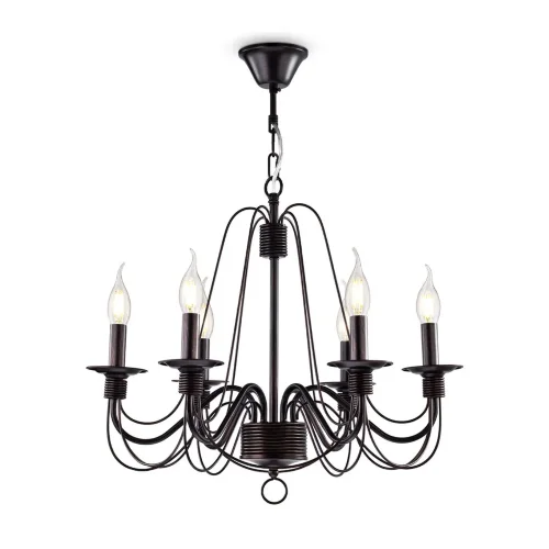 Серия светильников в классическом стиле. Подсвечники и основание для крепления рожков выполнены в виде катушек, обвитых веревкой. Серия имеет два цвета - белый с золотом и коричневый. (Коричневый) - фото