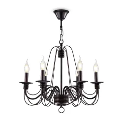 Серия светильников в классическом стиле. Подсвечники и основание для крепления рожков выполнены в виде катушек, обвитых веревкой. Серия имеет два цвета - белый с золотом и коричневый. (Коричневый)