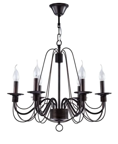 Серия светильников в классическом стиле. Подсвечники и основание для крепления рожков выполнены в виде катушек, обвитых веревкой. Серия имеет два цвета - белый с золотом и коричневый. (Коричневый) - фото 2