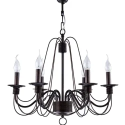 Серия светильников в классическом стиле. Подсвечники и основание для крепления рожков выполнены в виде катушек, обвитых веревкой. Серия имеет два цвета - белый с золотом и коричневый. (Коричневый)