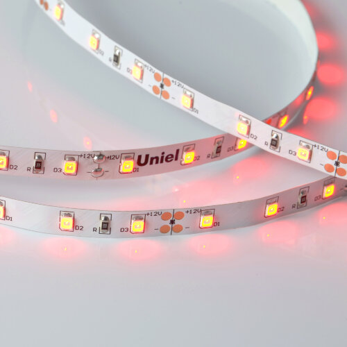 ULS-M11-2835-60LED-m-8mm-IP20-DC12V-4.8W-m-5M-RED PROFI Гибкая светодиодная лента на самоклеящейся основе, Катушка 5м, в герметичной упаковке, Красный свет. - фото 2