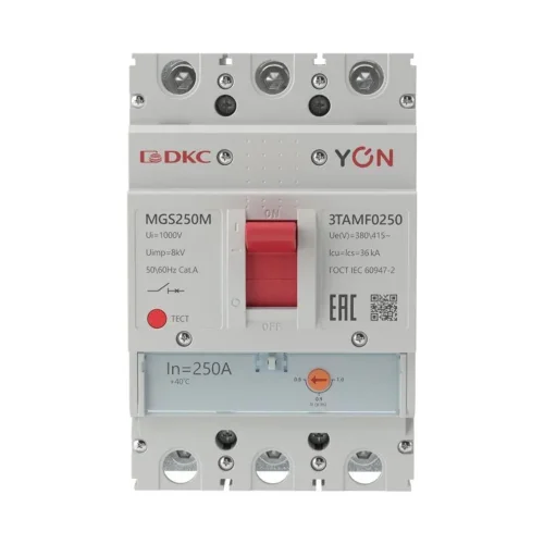 Выключатель автоматический MGS250 3P 200-250A 25kA YON MGS250M-3TAMF0250 - фото