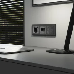 Накладка для двойной розетки Еthernet RJ-45 (Hammar черный) W1291108