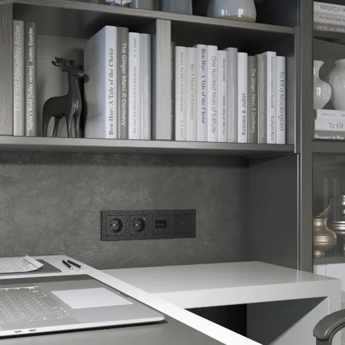 Накладка для двойной розетки Еthernet RJ-45 (Hammar черный) W1291108 - фото 3