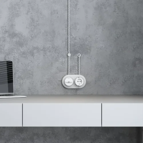 Втулка для вывода кабеля из стены 2 шт. белая ретро W6421101 - фото 2