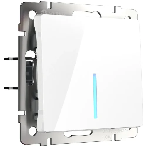 Выключатель одноклавишный с подсветкой (белый) W1110101 - фото