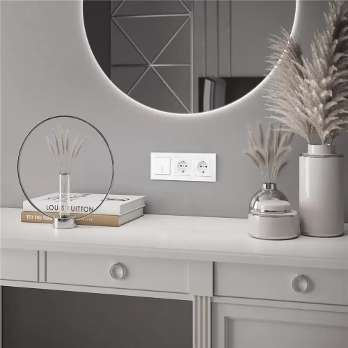 Выключатель одноклавишный с подсветкой (белый) W1110101 - фото 2