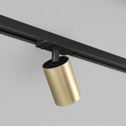 Трековый светильник IP 20, 15 Вт, GU5.3, матовое золото с черным, алюминий, Denkirs DK6201-BG