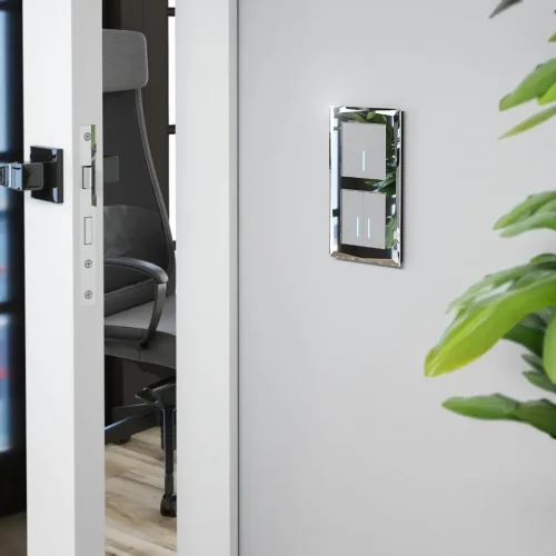 Сенсорный выключатель двухклавишный с подсветкой 1000 Вт серебряный W4520006 - фото 4