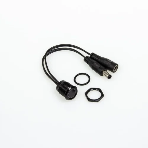 Кнопка-диммер сенсорная DIM-1-B P746 (DC12V 72W, 24V 144W, D17.8mm, IP44, черная с синей подсветкой) - фото I