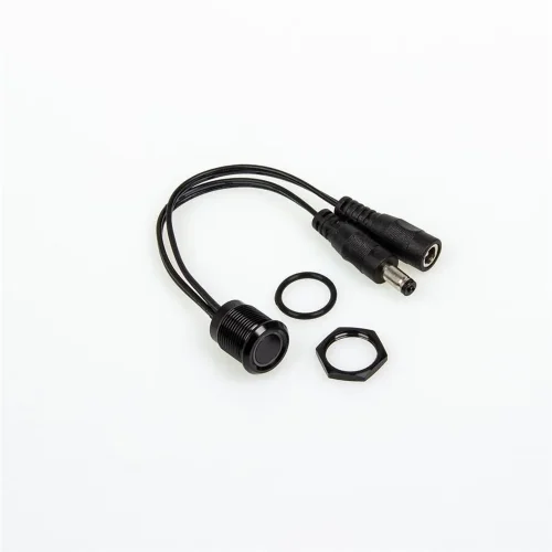 Кнопка-диммер сенсорная DIM-1-B P746 (DC12V 72W, 24V 144W, D17.8mm, IP44, черная с синей подсветкой) - фото I