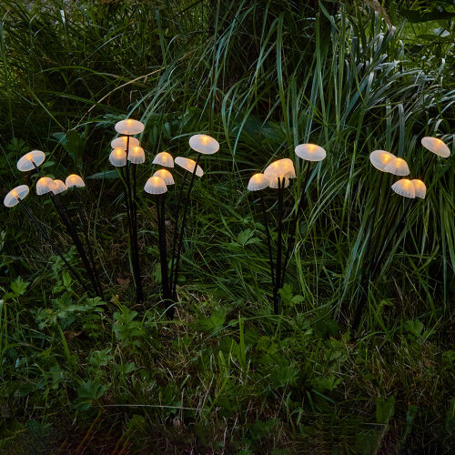 USL-S-832-PM030 FAIRY MUSHROOMS SET25 Садовый светильник на солнечной батарее Волшебные грибы, в комплекте из 25 штук, 25 светодиодов, Теплый белый свет, 1xАA Ni-Mh аккумулятор в-к, IP44, TM Uniel - фото 2