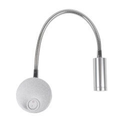 ULT-F21-3W-4000K IP20 SILVER Светильник светодиодный настенный гибкий для интерьерного освещения, 85-265В, Белый свет 4000К, Серебряный, TM Uniel