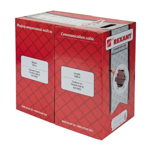 Кабель витая пара F/UTP кат.5e 4х2х24AWG LSZH нг(А)-HF INDOOR SOLID оранж. (м) Rexant 01-0150 - фото 2