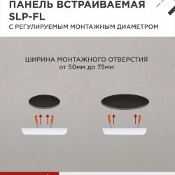 Панель светодиодная встраиваемая безрамочная SLP-FL 10Вт 230В 4000К 900Лм 103мм с рег.монтажом 45-80мм белая IP20 IN HOME