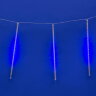 ULD-E2405-240-DTK BLUE IP44 METEOR Занавес светодиодный фигурный Падающие звезды, соединяемый, 2х0.5м, 8 подвесов, Синий свет, Провод прозрачный. - фото 1