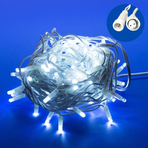 ULD-S1000-120-TWK WHITE IP67 Гирлянда светодиодная с эффектом мерцания, 10м, Соединяемая, 120 светодиодов, Белый свет, Провод белый. - фото 1