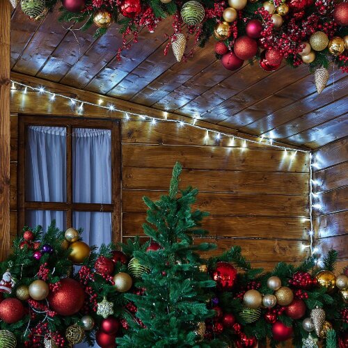 ULD-S1000-120-TWK WHITE IP67 Гирлянда светодиодная с эффектом мерцания, 10м, Соединяемая, 120 светодиодов, Белый свет, Провод белый. - фото 6