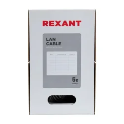 Кабель витая пара U/UTP кат.5E 4х2х24AWG LSZH нг(А)-HF INDOOR SOLID медь оранж. 305м (м) Rexant 01-0049