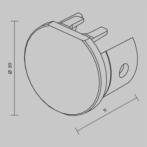 Заглушка для подвесного круглого шинопровода Levity, 2шт. (Черный) TRA184EC-R-11B - фото 2
