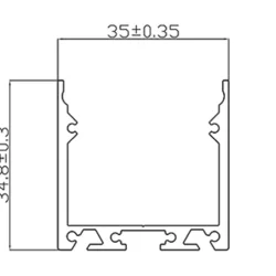 Алюминиевый профиль LC3535 175 (2000х35х35мм с рассеивателем)