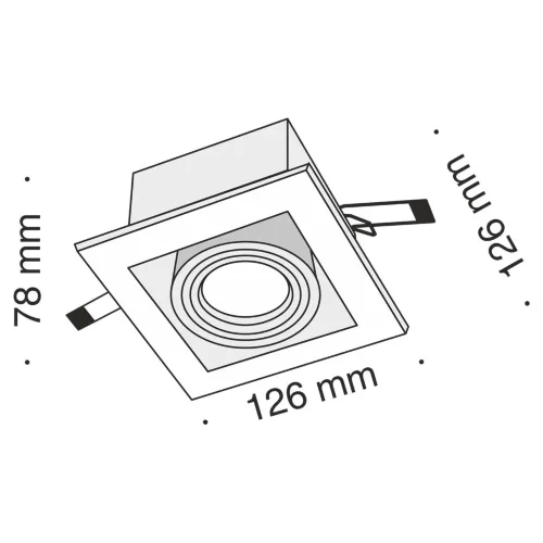 Встраиваемый светильник Metal Modern GU10 1x10Вт (Серебро) - фото 7