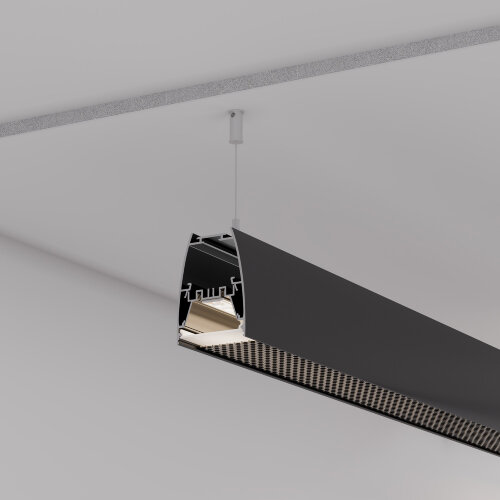 Профиль LINE-5075-U-HONEYCOMB-2000 BLACK (Arlight, Алюминий) - фото 8