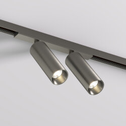 Светильник для трека SHINE SPOT со светодиодом, D35*H100, 48V DC, 8W*2, RA?90, 3000K, IP20, темный никель, алюминий, Denkirs DK5742-DN