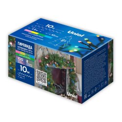 ULD-S1000-100-DGA MULTI-2 IP20 Гирлянда светодиодная, 10м, 100 светодиодов, Голубой, желтый, зеленый, розовый свет, Провод зеленый