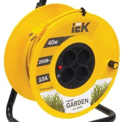 Удлинитель на катушке 4х40м без заземл. 10А IP20 Garden УК40 2х1 термозащита IEK WKP23-10-04-40