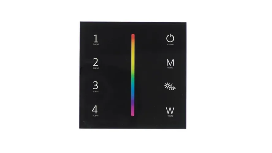 Сенсорная панель T4-1 Black IC62 (12-24V, 4x3A, 4x(36-72W), RGBW, RF 2.4GHz) - фото I