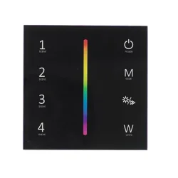 Сенсорная панель T4-1 Black IC62 (12-24V, 4x3A, 4x(36-72W), RGBW, RF 2.4GHz)