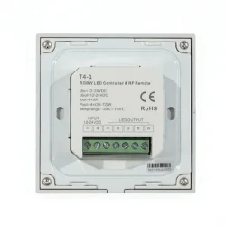Сенсорная панель T4-1 Black IC62 (12-24V, 4x3A, 4x(36-72W), RGBW, RF 2.4GHz)