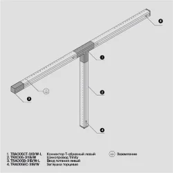 Шинопровод 1м Trinity накладной/подвесной белый (Белый) TRX005-311W