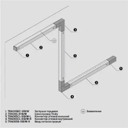 Шинопровод 1м Trinity накладной/подвесной белый (Белый) TRX005-311W