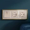 W0032853/ Рамка на 3 поста Baguette (белый/золотистая латунь) W0032853 - фото 4