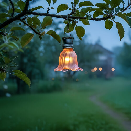 USL-S-838-PT100 PINK BELL Садовый светильник на солнечной батарее Розовый колокольчик, Подвесной, 4 светодиода, Теплый белый свет, 1xАА Ni-Mh аккумулятор в-к, IP44, TM Uniel - фото 4