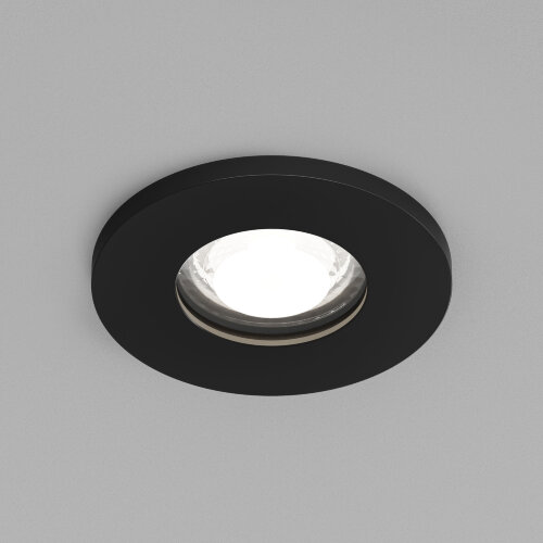 DK2036-BK Встраиваемый светильник влагозащ., IP 44, до 15 Вт, GU10, LED, черный, алюминий.