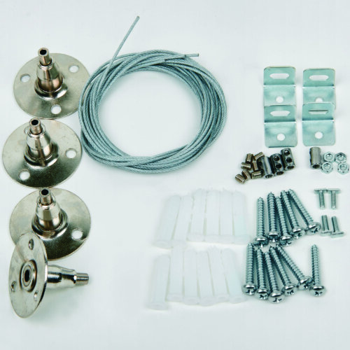 UFL-H01 SILVER 100 POLYBAG Крепления для светодиодных панелей, Четыре тросика с креплениями длиной 1м, TM Uniel - фото 1