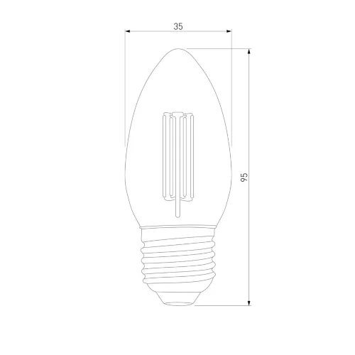 Филаментная светодиодная лампа "Свеча" C35 7W 3300K E27 (C35 прозрачный) BLE2735 - фото 3