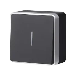 Выключатель одноклавишный с подсветкой Gallant черный с серебром W5010134 W5010134