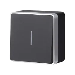 Выключатель одноклавишный с подсветкой Gallant черный с серебром W5010134 W5010134