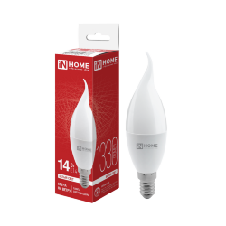 Лампа светодиодная LED-СВЕЧА НА ВЕТРУ-VC 14Вт 230В E14 4000K 1330Лм IN HOME