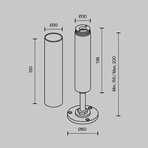 Основание для накладного монтажа системы Shelf с регулировкой по высоте (Черный) - фото 5