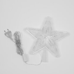 ULD-H2222-030-DTA MULTI STAR-1 Украшение светодиодное для ёлки Звезда-1, 22 см, 30 светодиодов, Разноцветный свет, Прозрачный провод.