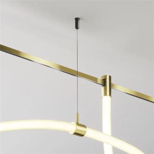 Потолочный коннектор с тросовым подвесом Tau в шинопровод Flarity латунь (Латунь) - фото 2