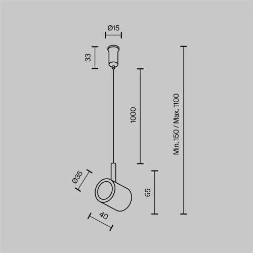 Потолочный коннектор с тросовым подвесом Tau в шинопровод Flarity латунь (Латунь) - фото 5