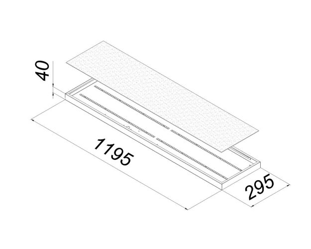Универсальный офисный светодиодный светильник 40 Вт IP44 1195x295x40 мм 3000K Опал - фото 2