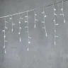 Гирлянда Бахрома с Колпачком 3,1 x 0,5 м Белая 220В, 120 LED, Провод Прозрачный ПВХ, IP65. Фото 1.